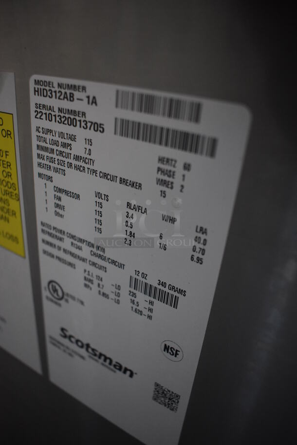 BRAND NEW SCRATCH AND DENT! Scotsman HID312AB-1A Meridian Stainless Steel Commercial Countertop Ice Machine and Water Dispenser with Push Button Dispensing. 115 Volts, 1 Phase. - Image 5 of 6