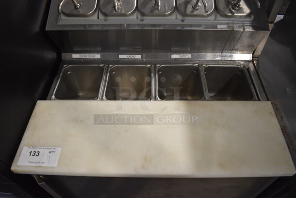 Silver King Model SKF2A Stainless Steel Commercial Prep Table w/ 5 Drop Ins w/ Pumps, 4 Drop Ins and Cutting Board on Commercial Casters. 115 Volts, 1 Phase. 27x30x43. Tested and Working! - Image 4 of 7