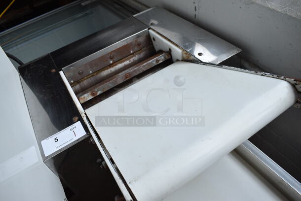 Metal Commercial Floor Style Dough Sheeter on Commercial Casters. 115 Volts, 1 Phase. 24x40x42. Tested and Powers On But Parts Do Not Move - Image 6 of 10