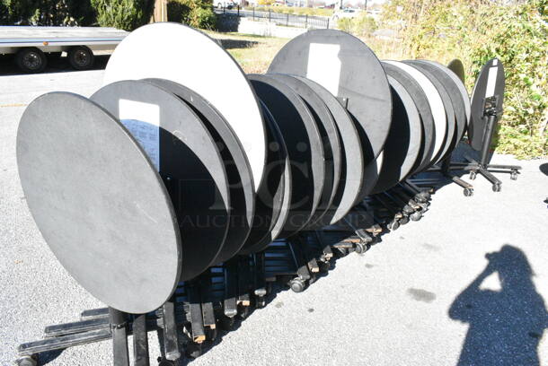 32 Various Patterned Folding Round Table on Casters. 32 Times Your Bid!  - Image 4 of 8