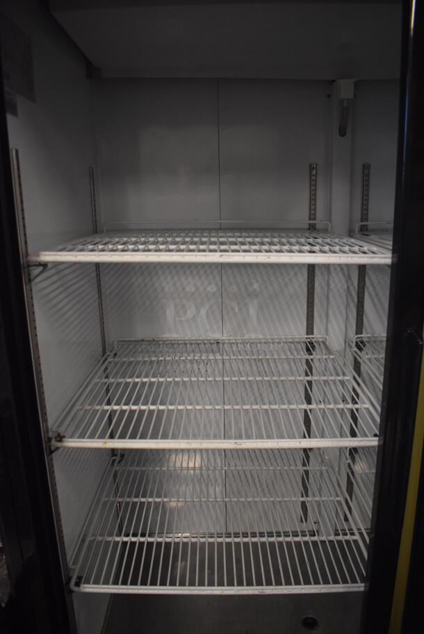 Avantco 178GDS47 Metal Commercial 2 Door Reach In Cooler Merchandiser w/ Poly Coated Racks on Commercial Casters. 115 Volts, 1 Phase. 54x34x84. Tested and Working! - Image 4 of 5