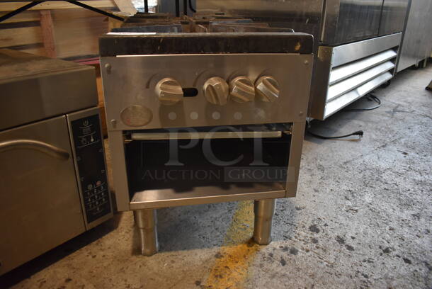 Stainless Steel Commercial Natural Gas Powered 2 Burner Range. 18x41x24
