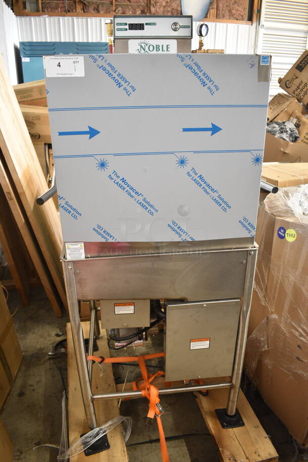 BRAND NEW SCRATCH AND DENT! 2024 Noble HT-180EC3 Stainless Steel Commercial Single Cycle High Temperature Dishwasher, 208/230 Volts, 3 Phase.  - Image 2 of 10