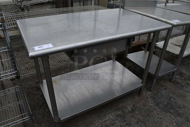Stainless Steel Commercial Table w/ Drawer and Under Shelf. 48x30x36