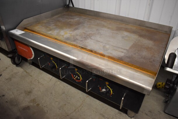 Stainless Steel Commercial Countertop Electric Powered Flat Top Griddle. 250 Volts. 36x24x13