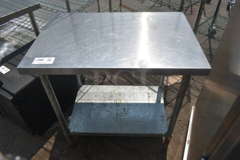 Stainless Steel Commercial Table w/ Metal Under Shelf.