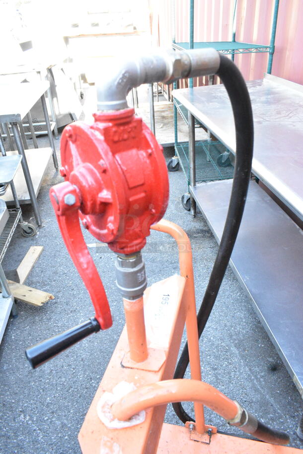Fryclone Orange Metal Portable Oil Filter on Commercial Casters.  - Image 5 of 6