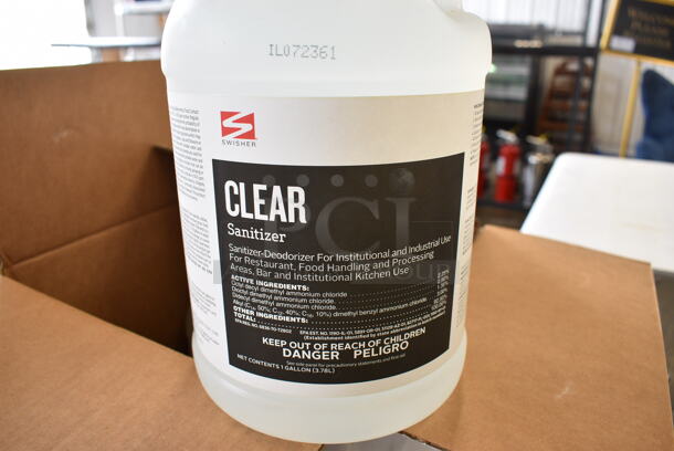 3 Boxes of 4 BRAND NEW Swisher Select Clear Sanitizer Jugs. Total of 12 Jugs. 6x6x12. 3 Times Your Bid! - Image 2 of 3