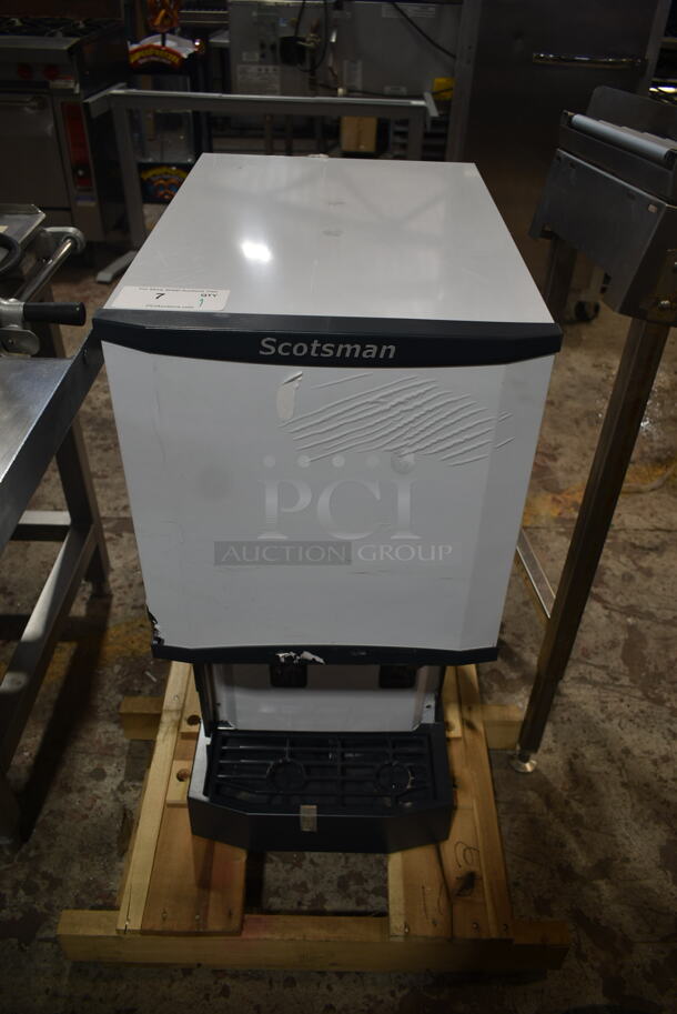 BRAND NEW SCRATCH AND DENT! 2023 Scotsman HID312A-1A Stainless Steel Commercial Countertop Meridian Ice Machine and Water Dispenser - 12 lb. Bin Storage. 115 Volts, 1 Phase.  - Image 2 of 5