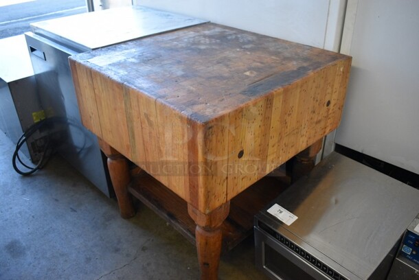 Commercial Butcher Block Table. 30x30x32. - Image 2 of 4