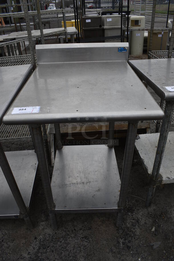 Stainless Steel Commercial Table w/ Back Splash and Under Shelf. 24x30x39