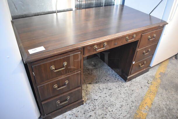 Wooden Desk w/ 6 Drawers. 60x30x30 - Image 1 of 5