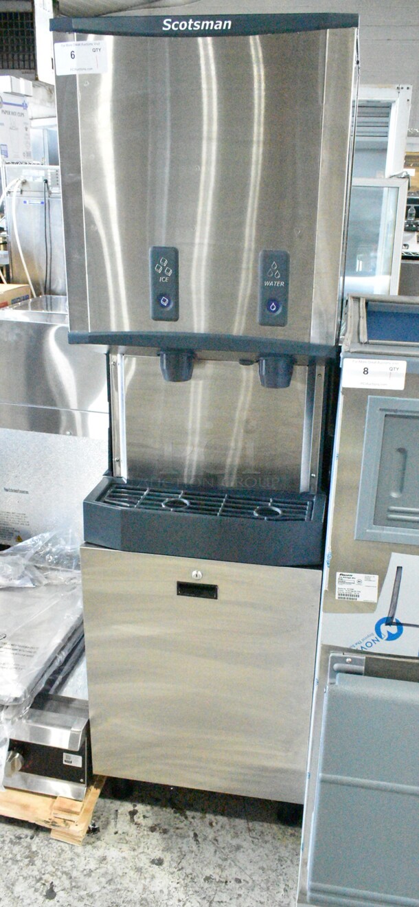 BRAND NEW SCRATCH AND DENT! 2024 Scotsman HID540AB-1A Meridian 21 1/4" Air Cooled Nugget Ice Machine with 40 lb. Bin, Push Button Ice and Water Dispensing, and Cabinet Stand. 500 lb. 115 Volts, 1 Phase.  - Image 2 of 10