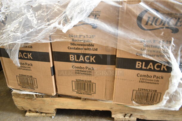PALLET LOT of 25 BRAND NEW Boxes Including 164TS1800 Lancaster Table & Seating 18" Cast Iron Table Base Spider, QSB116CL Shelf Bins, DMT-20 20 Oz Cups, 500CC12 Choice Clear PET Customizable Plastic Cold Cup - 12 oz. - 1000/Case, 130BKFSNH Visions Heavy Weight Black Wrapped Plastic Cutlery Pack with Napkin - 500/Case, 3 Box 129MCS24B Choice 24 oz. Black Rectangular Microwavable Heavy Weight Container with Lid 8" x 5 1/4" x 2" - 150/Case, 43209600 Ecru Beverage Napkins, 394365L Large Noble Gloves, 128HD8COMBO ChoiceHD 8 oz. Microwavable Translucent Plastic Deli Container and Lid Combo Pack - 240/Case. 25 Times Your Bid! - Image 8 of 11