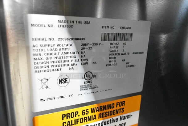 BRAND NEW! 2023 Delfield EHEI60C Stainless Steel Commercial Floor Style Electric Powered 4 Bay Steam Table w/ Under Shelf on Commercial Casters. 208-230 Volts, 1 Phase. - Image 7 of 9