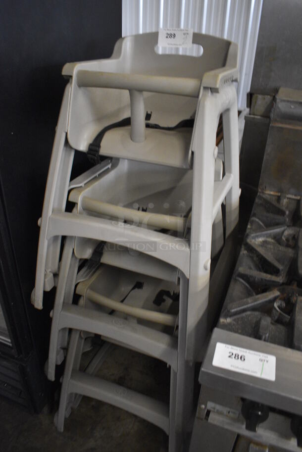 3 Gray Poly High Chairs. 22x24x48. 3 Times Your Bid!  - Image 3 of 4