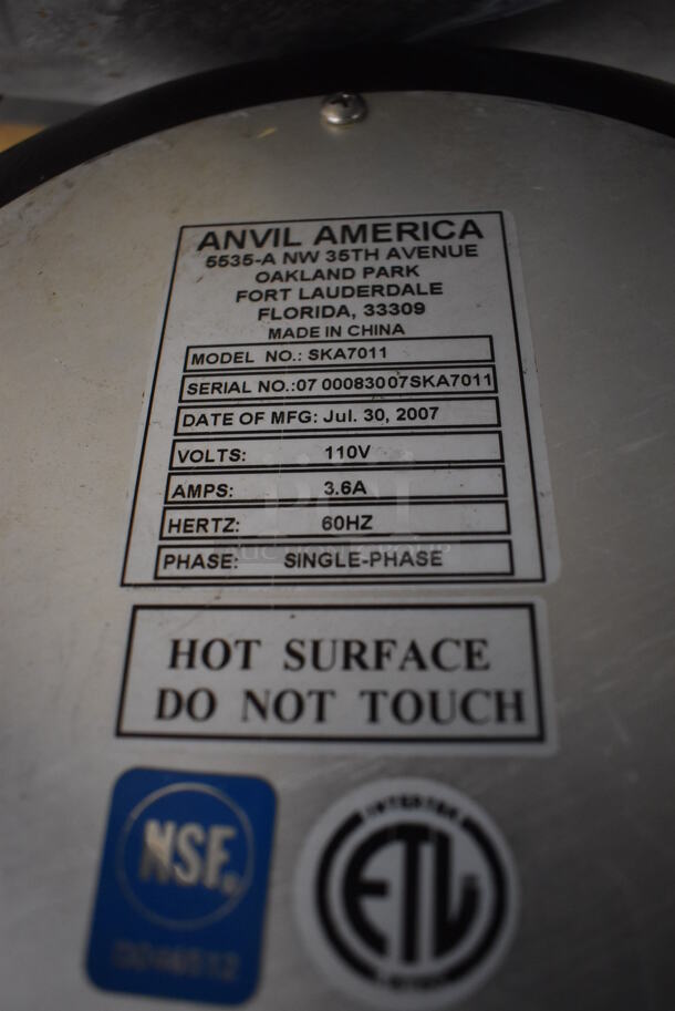 Anvil SKA70 Metal Commercial Countertop Soup Kettle Food Warmer. 110 Volts, 1 Phase. 13x14x15. Tested and Working! - Image 6 of 6