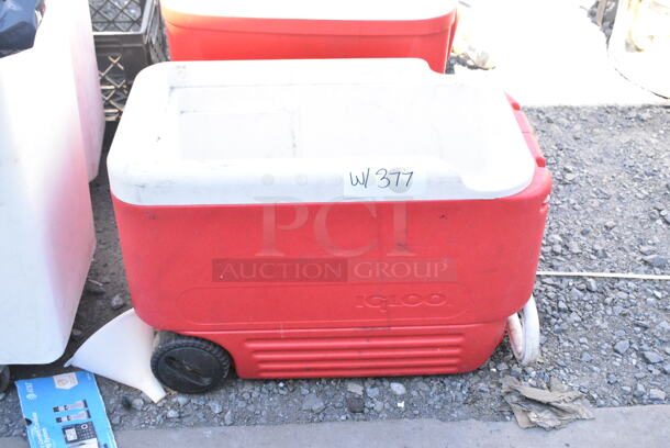5 Various Igloo and Coleman Red and White Portable Coolers Including Beverage Dispensers. 5 Times Your Bid!  - Image 5 of 7