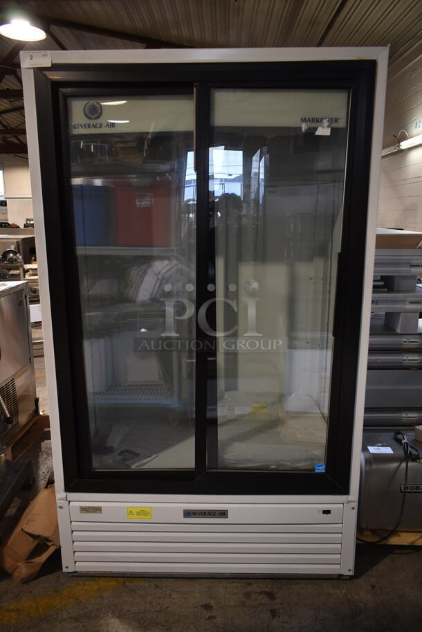 BRAND NEW SCRATCH AND DENT! Beverage Air MT49-1-SD ENERGY STAR Metal Commercial 2 Door Reach In Cooler Merchandiser. Stock Picture Used as Gallery. 115 Volts, 1 Phase. Tested and Working! - Image 8 of 8