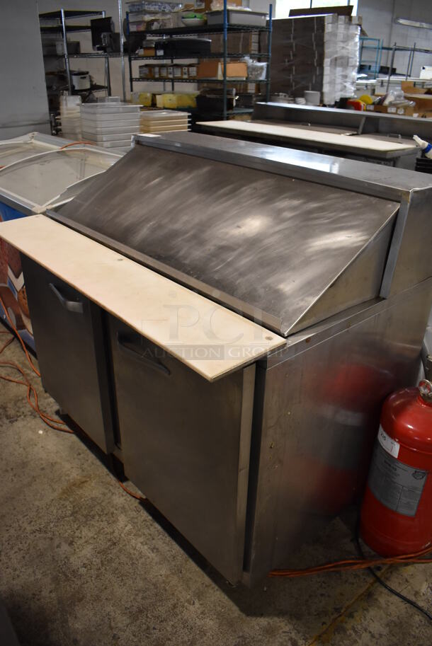 Traulsen UPT4818-LB Stainless Steel Commercial Sandwich Salad Prep Table Bain Marie Mega Top on Commercial Casters. 115 Volts, 1 Phase. 48x34x44. Tested and Working!