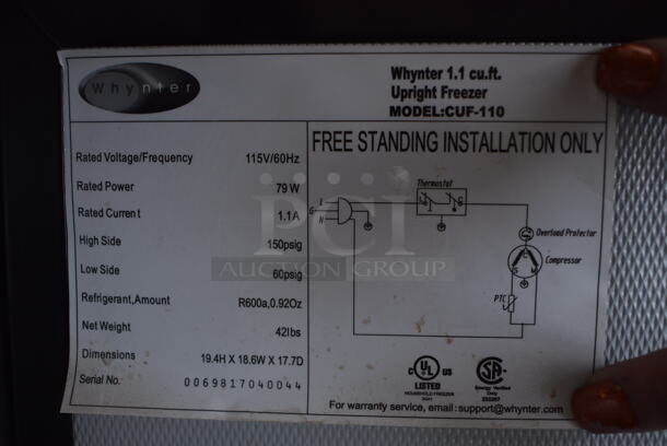 Whynter CUF-110 Metal Mini Cooler. 115 Volts, 1 Phase. 18.5x17.5x19. Tested and Does Not Power On - Image 6 of 6