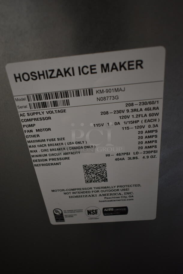 BRAND NEW SCRATCH AND DENT! 2023 Hoshizaki KM-901MAJ Stainless Steel Commercial Ice Machine Head. 208-230 Volts, 1 Phase.  - Image 5 of 5