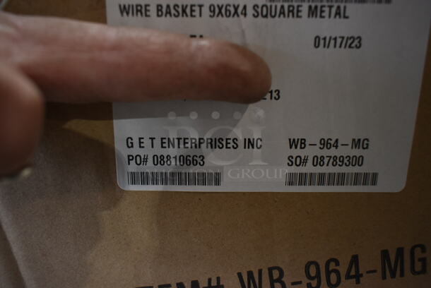 Box of 12 BRAND NEW! GET Enterprises WB-964-MG Urban Renewal 9" x 6" x 4" Metal Gray Rectangular Wire Basket - Image 8 of 8