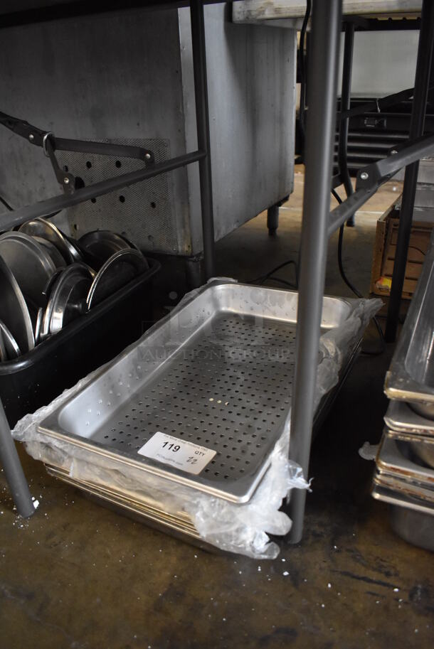 22 Stainless Steel Full Size Perforated Drop In Bins. 1/1x4. 22 Times Your Bid! - Image 4 of 5