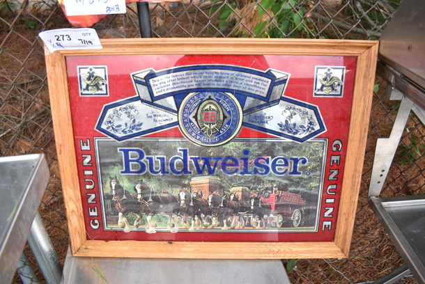 4 Items; Smoked Pork Chops Sign, Budweiser Sign, Bubba's Sign and Metal Tuna Can Press Piece. 4 Times Your Bid! - Image 3 of 8