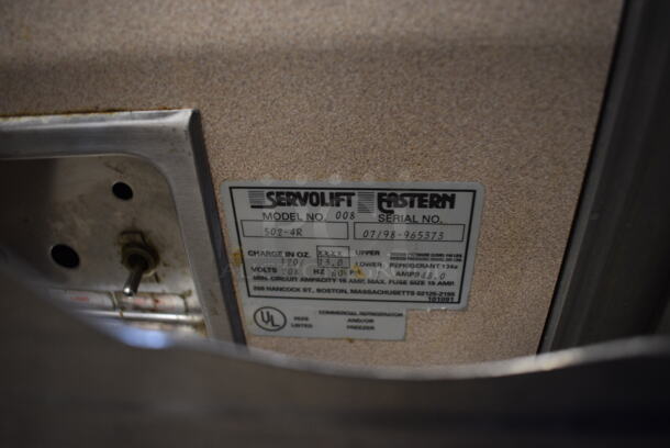 Servolift Eastern 502-4R Metal Commercial Portable Refrigerated Buffet Station w/ Sneeze Guard and Tray Slide on Commercial Casters. 120/208 Volts, 1 Phase. 92x42x49 - Image 6 of 6