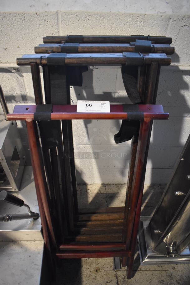 4 Wooden Serving Stands. 18x2x37, 18x2x41. 4 Times Your Bid!
