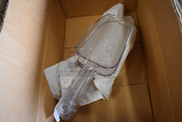 3 BRAND NEW IN BOX! Cambro SCP24CW135 Clear Poly Ice Scoops. 4x3x12. 3 Times Your Bid!