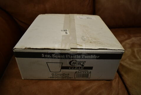 Box of BRAND NEW! Choice 5 oz Squat Plastic Tumblers