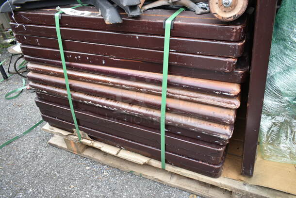 PALLET LOT of 15 Tabletops, 8 Columns, 15 Black X Table Feet, 10 Square Column Tops, 4 Silver X Table Feet, 1 Silver Star Top. - Image 3 of 11