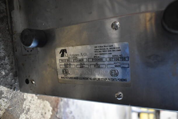 AJ Antunes TBS-2X Stainless Steel Commercial Countertop Taco Bell Steamer. 208 Volts, 1 Phase.  - Image 3 of 3