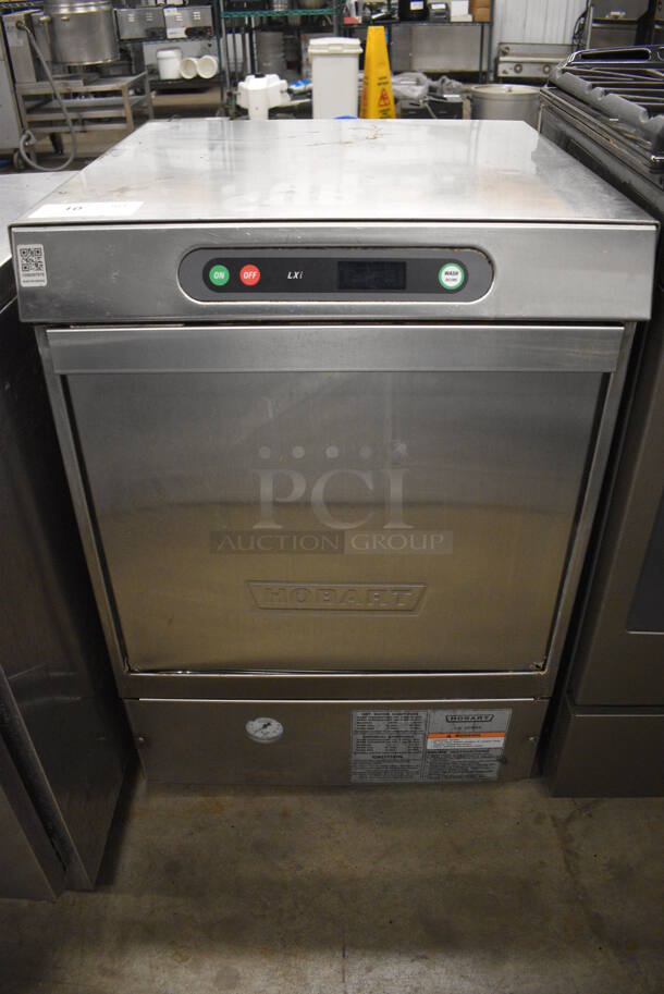 Hobart Model LXIH Stainless Steel Commercial Undercounter Hi Temp High Temperature Dishwasher. 120/208-240 Volts, 1 Phase. 24x25x34.5