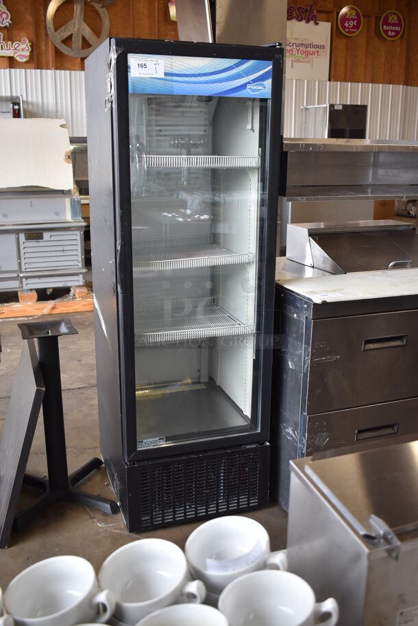 2015 Fogel LC-11-US Metal Commercial Single Door Reach In Cooler Merchandiser w/ Poly Coated Racks. 115 Volts, 1 Phase. 22x24x66. Tested and Powers On But Does Not Get Cold - Image 2 of 6