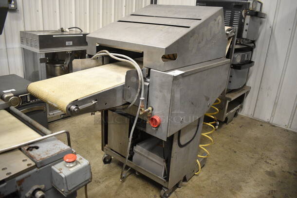 Townsend 9000 Stainless Steel Commercial Floor Style Automatic Membrane Skinner on Commercial Casters. 125-250 Volts, 1 Phase. 80x29x54 - Image 1 of 11
