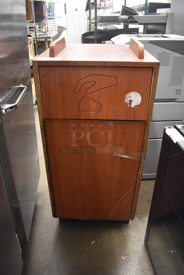 Wood Waste Receptacle With Tray Top. - Image 1 of 4