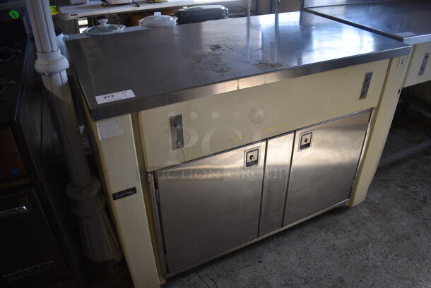 Galley Stainless Steel Commercial Portable Work Station w/ Back Splash and 2 Lower Doors on Commercial Casters. 50x28x36 - Image 3 of 4