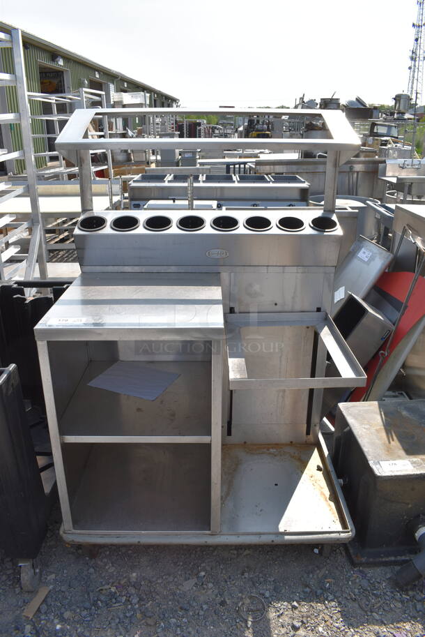 Serv Lift Stainless Steel Tray and Utensil Cart