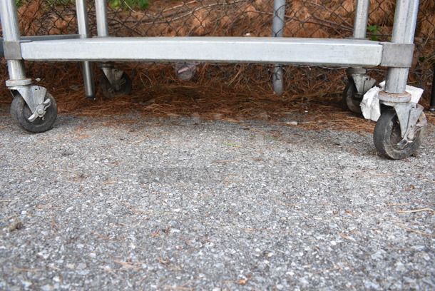 Stainless Steel Commercial Table w/ Metal Under Shelf and Side Shelf on Commercial Casters.  - Image 5 of 6