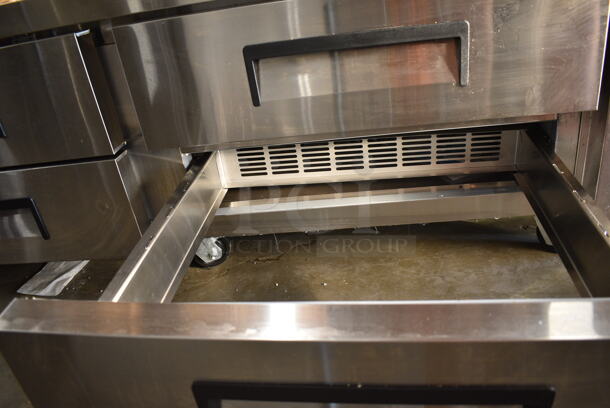 BRAND NEW SCRATCH AND DENT! 2024 Avantco 178CBE72HC Stainless Steel Commercial 4 Drawer Chef Base on Commercial Casters. 115 Volts, 1 Phase. Tested and Working! - Image 4 of 8
