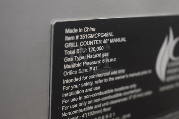 BRAND NEW SCRATCH AND DENT! Cooking Performance Group GM-CPG-48-NL 48" Natural Gas Countertop Griddle with Manual Controls - 120,000 BTU - Image 10 of 10