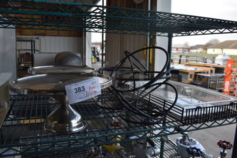ALL ONE MONEY! Tier Lot of Various Items Including 2 Metal Cake Stands and Metal Pieces
