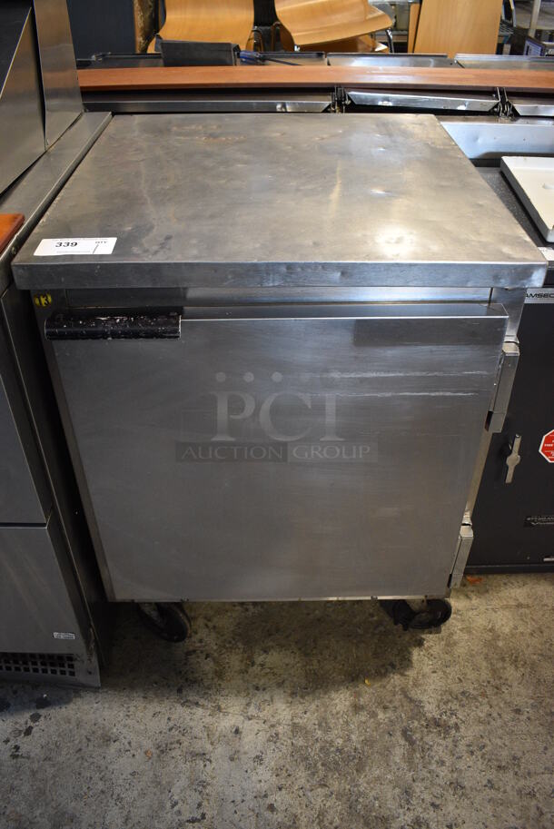 Beverage Air Model WTR27A Stainless Steel Commercial Single Door Undercounter Cooler on Commercial Casters. 115 Volts, 1 Phase. 27x29x36. Tested and Working!