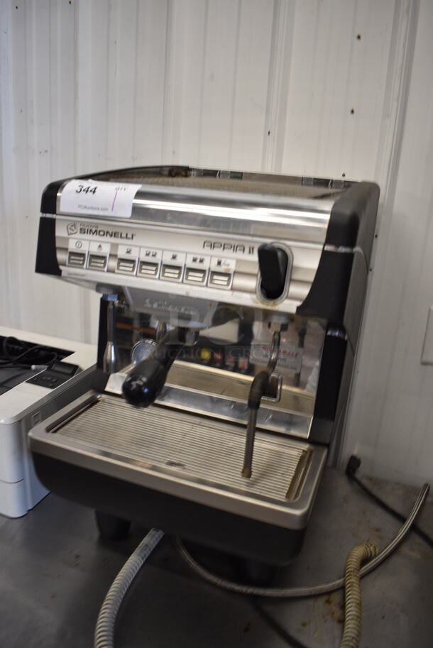 2014 Nuova Simonelli Model APPIA II V GR1 Stainless Steel Commercial Countertop Single Group Espresso Machine w/ Portafilter and Steam Wand. 110-120 Volts, 1 Phase. 16x22x25 - Image 3 of 6