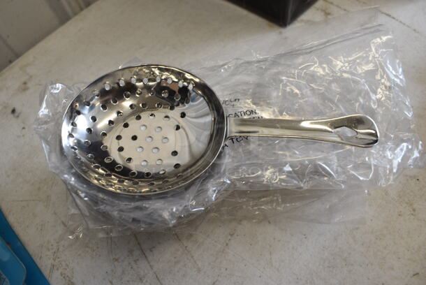 ALL ONE MONEY! Lot of 8 BRAND NEW Stainless Steel Straining Spoons. 5.5". - Image 2 of 2