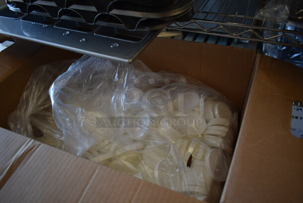 Box of NEW! White Poly Lids. - Image 5 of 5