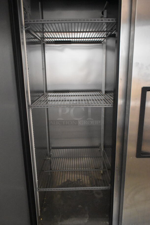 2019 True T-35-HC Stainless Steel Commercial 2 Door Reach In Cooler w/ Poly Coated Racks on Commercial Casters. 115 Volts, 1 Phase. Tested and Working! - Image 2 of 5